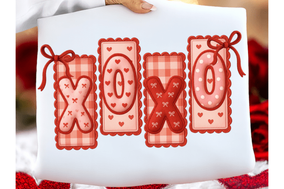 Download XOXO Patchwork Valentine PNG, Cute Bow - Premium Resources