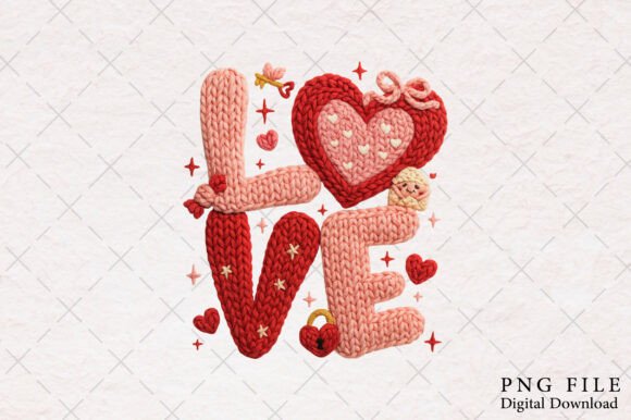 Download Faux Yarn Crochet Love Valentines PNG - Valentines png Collection