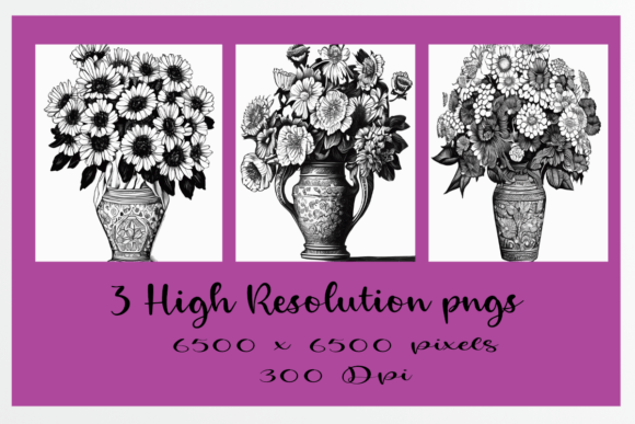 Download Flowers in a Vase Black and White - Flowers Collection