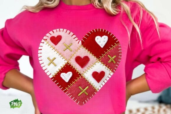 Download Patchwork Valentine Png Pink Heart Png - Premium Resources