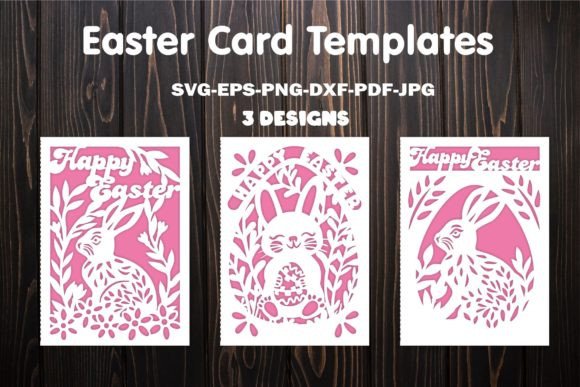 Download Happy Easter Card Svg Template for Laser - Happy Collection