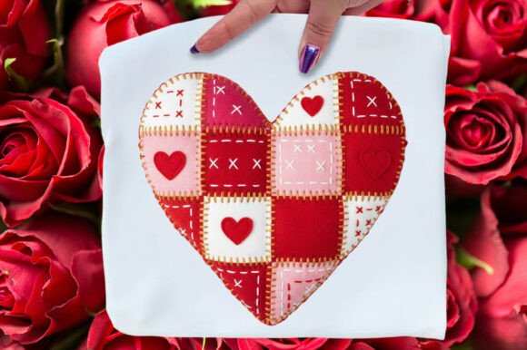Download Patchwork Valentine Png Pink Heart Png - Premium Resources