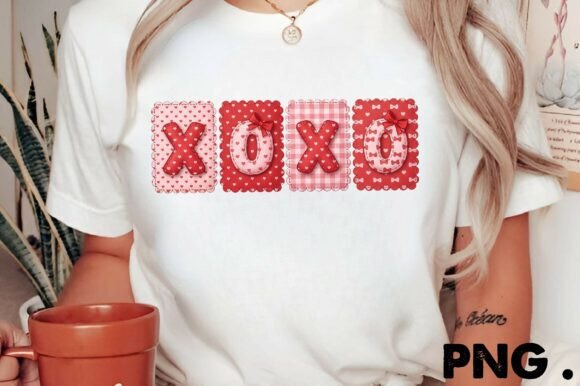 Download XOXO Patchwork Valentine PNG - Premium Resources