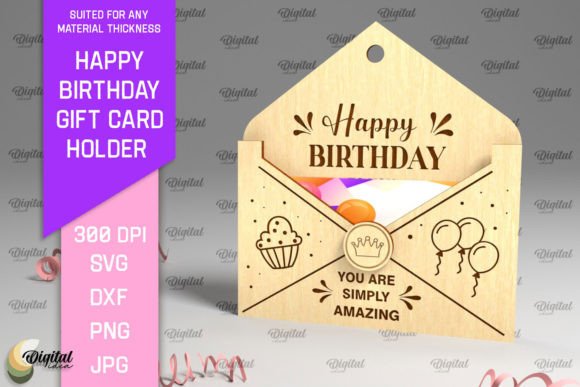 Download Happy Birthday Gift Card Holder Lasercut - Happy Collection